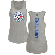 Women's Toronto Blue Jays Roy Halladay ＃32 Backer Tank Top Ash