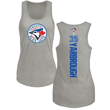 Women's Toronto Blue Jays Ryan Yarbrough ＃35 Backer Tank Top Ash