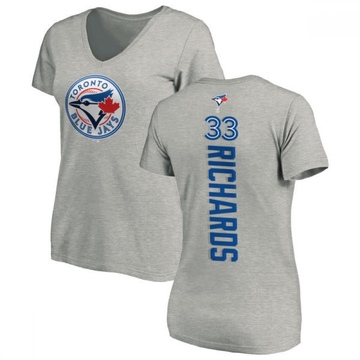 Women's Toronto Blue Jays Trevor Richards ＃33 Backer Slim Fit T-Shirt Ash