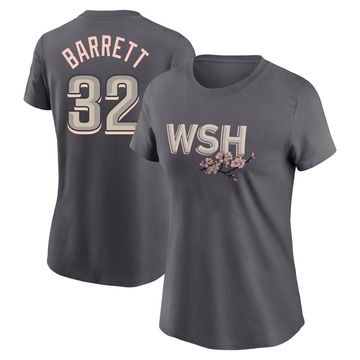 Women's Washington Nationals Aaron Barrett ＃32 2022 City Connect Name & Number T-Shirt - Gray