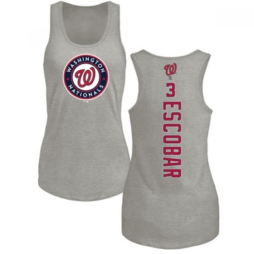 Women's Washington Nationals Alcides Escobar ＃3 Backer Tank Top Ash