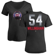 Women's Washington Nationals Amos Willingham ＃54 Midnight Mascot V-Neck T-Shirt - Black