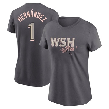 Women's Washington Nationals Cesar Hernandez ＃1 2022 City Connect Name & Number T-Shirt - Gray