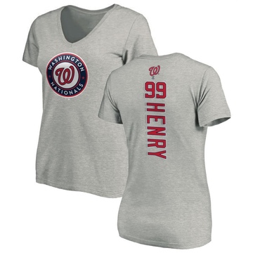 Women's Washington Nationals Cole Henry ＃99 Backer Slim Fit T-Shirt Ash