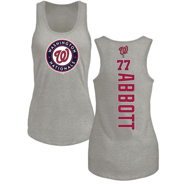 Women's Washington Nationals Cory Abbott ＃77 Backer Tank Top Ash