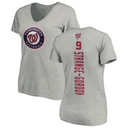 Women's Washington Nationals Dee Strange-Gordon ＃9 Backer Slim Fit T-Shirt Ash