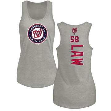 Women's Washington Nationals Derek Law ＃58 Backer Tank Top Ash