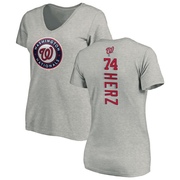 Women's Washington Nationals DJ Herz ＃74 Backer Slim Fit T-Shirt Ash