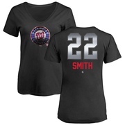 Women's Washington Nationals Dominic Smith ＃22 Midnight Mascot V-Neck T-Shirt - Black