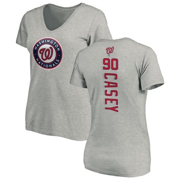 Women's Washington Nationals Donovan Casey ＃90 Backer Slim Fit T-Shirt Ash