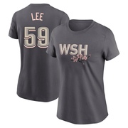 Women's Washington Nationals Evan Lee ＃59 2022 City Connect Name & Number T-Shirt - Gray