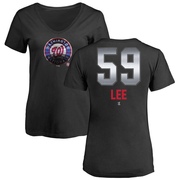 Women's Washington Nationals Evan Lee ＃59 Midnight Mascot V-Neck T-Shirt - Black