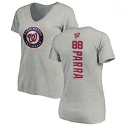 Women's Washington Nationals Gerardo Parra ＃88 Backer Slim Fit T-Shirt Ash