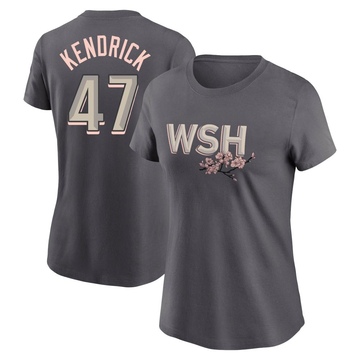 Women's Washington Nationals Howie Kendrick ＃47 2022 City Connect Name & Number T-Shirt - Gray