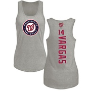 Women's Washington Nationals Ildemaro Vargas ＃14 Backer Tank Top Ash