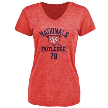 Women's Washington Nationals Jackson Rutledge ＃79 Base Runner T-Shirt - Red