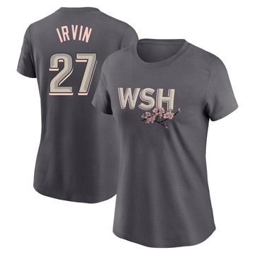 Women's Washington Nationals Jake Irvin ＃27 2022 City Connect Name & Number T-Shirt - Gray