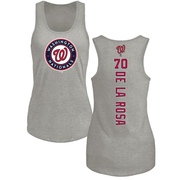 Women's Washington Nationals Jeremy De La Rosa ＃70 Backer Tank Top Ash