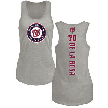 Women's Washington Nationals Jeremy De La Rosa ＃70 Backer Tank Top Ash