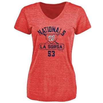 Women's Washington Nationals Joe La Sorsa ＃53 Base Runner T-Shirt - Red