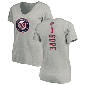 Women's Washington Nationals MacKenzie Gore ＃1 Backer Slim Fit T-Shirt Ash