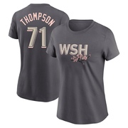 Women's Washington Nationals Mason Thompson ＃71 2022 City Connect Name & Number T-Shirt - Gray