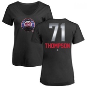 Women's Washington Nationals Mason Thompson ＃71 Midnight Mascot V-Neck T-Shirt - Black