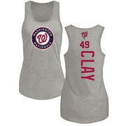 Women's Washington Nationals Sam Clay ＃49 Backer Tank Top Ash