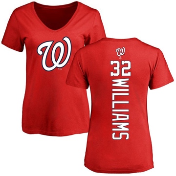 Women's Washington Nationals Trevor Williams ＃32 Backer Slim Fit T-Shirt - Red