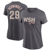 Women's Washington Nationals Yadiel Hernandez ＃29 2022 City Connect Name & Number T-Shirt - Gray