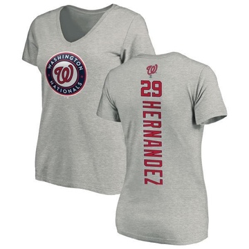 Women's Washington Nationals Yadiel Hernandez ＃29 Backer Slim Fit T-Shirt Ash