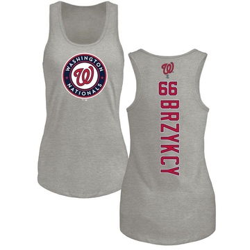 Women's Washington Nationals Zach Brzykcy ＃66 Backer Tank Top Ash