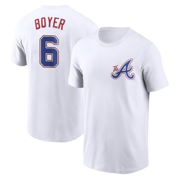 Youth Atlanta Braves Clete Boyer ＃6 2023 City Connect Name & Number T-Shirt - White