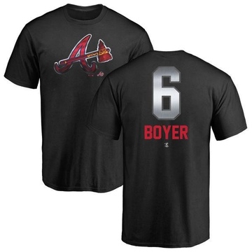 Youth Atlanta Braves Clete Boyer ＃6 Midnight Mascot T-Shirt - Black