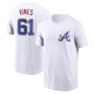 Youth Atlanta Braves Darius Vines ＃61 2023 City Connect Name & Number T-Shirt - White