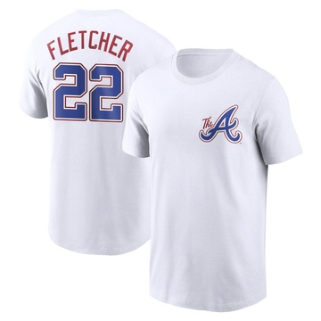 Youth Atlanta Braves David Fletcher ＃22 2023 City Connect Name & Number T-Shirt - White