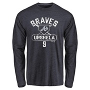 Youth Atlanta Braves Gio Urshela ＃9 Base Runner Long Sleeve T-Shirt - Navy