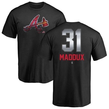 Youth Atlanta Braves Greg Maddux ＃31 Midnight Mascot T-Shirt - Black