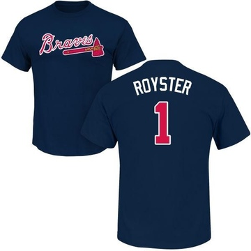 Youth Atlanta Braves Jerry Royster ＃1 Roster Name & Number T-Shirt - Navy