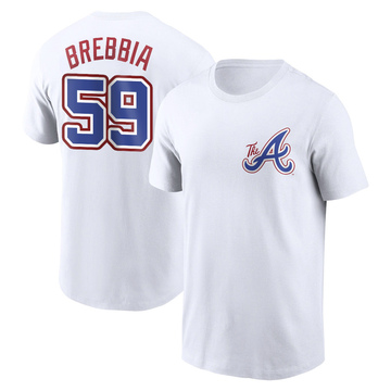 Youth Atlanta Braves John Brebbia ＃59 2023 City Connect Name & Number T-Shirt - White