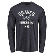 Youth Atlanta Braves John Brebbia ＃59 Base Runner Long Sleeve T-Shirt - Navy