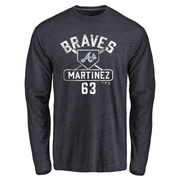 Youth Atlanta Braves J.P. Martinez ＃63 Base Runner Long Sleeve T-Shirt - Navy