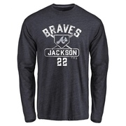 Youth Atlanta Braves Luke Jackson ＃22 Base Runner Long Sleeve T-Shirt - Navy