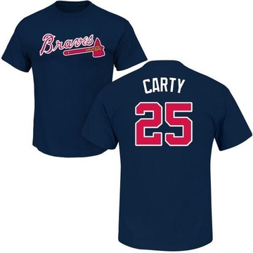 Youth Atlanta Braves Rico Carty ＃25 Roster Name & Number T-Shirt - Navy