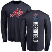 Youth Atlanta Braves Whit Merrifield ＃15 Backer Long Sleeve T-Shirt - Navy