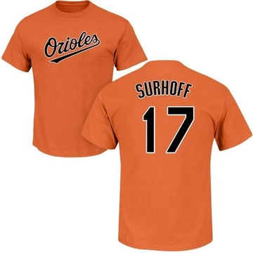 Youth Baltimore Orioles Bj Surhoff ＃17 Roster Name & Number T-Shirt - Orange