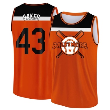 Youth Baltimore Orioles Bryan Baker ＃43 Legend Baseball Tank Top - Orange/Black