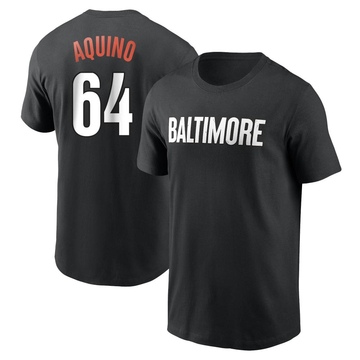 Youth Baltimore Orioles Jayson Aquino ＃64 2023 City Connect Name & Number T-Shirt - Black