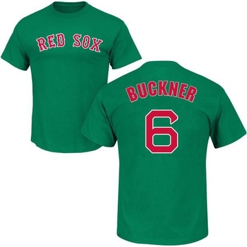 Youth Boston Red Sox Bill Buckner ＃6 St. Patrick's Day Roster Name & Number T-Shirt - Green