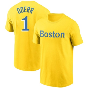 Youth Boston Red Sox Bobby Doerr ＃1 City Connect Name & Number T-Shirt - Gold